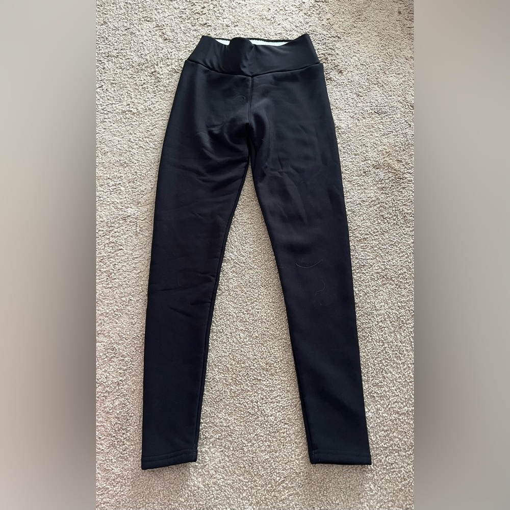 Size XS- Black Fur lined Leggings